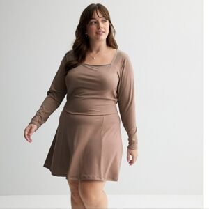 Long Sleeve Skater Mini Dress